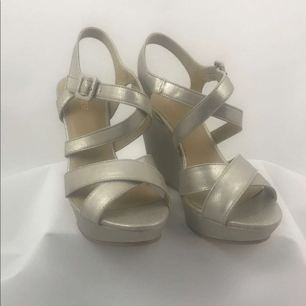 Platinum Wedge Sandals